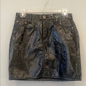 Black Shiny Mini Skirt